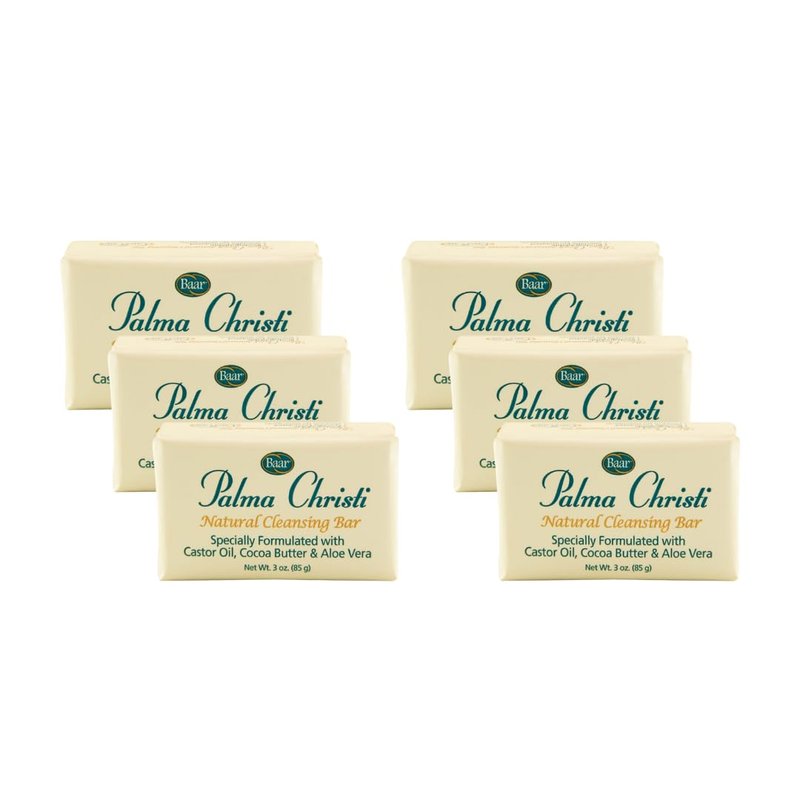 Baar Palma Christi (Castor Oil) Natural Cleansing Bar Soap, 6 bar set