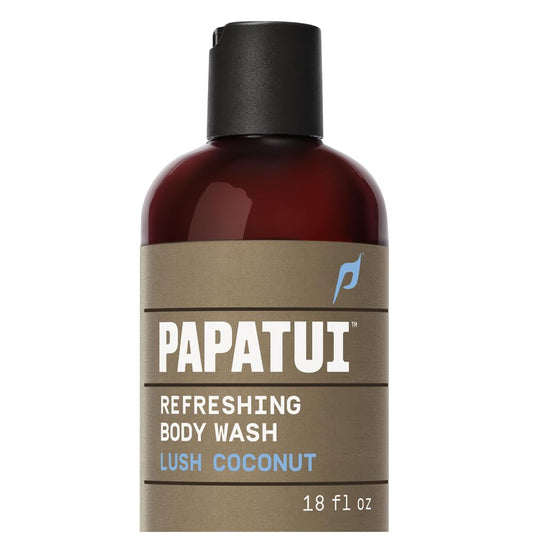 PAPATUI by Dwayne Johnson Refreshing Body Wash for Men | Exfoliating, Hydrating & Made with Coconut Oil | Lush Coconut | 18 oz