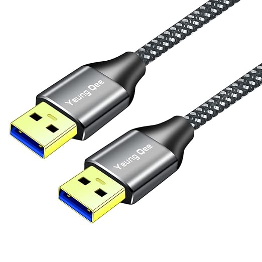 Yeung Qee USB 3.0 A to A Male Cable 6 ft,Super Speed Type A Male to Male Cable USB 3.0 Double End USB Cord for Hard Disk, Cameras,Laptop Cooler, DVD Player and More (6FT/2M)