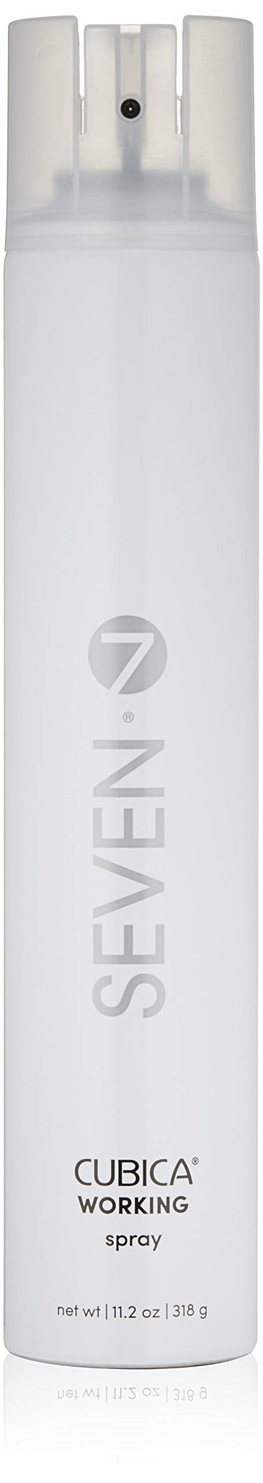 SEVEN Cubica Working Hairspray for Women, Heat Protectant Spray for Fine Hair, Flexible Hold, Anti-Frizz, Lightweight Heat Protection Spray for Hair Styling, Aloe Vera & Green Tea, Made in USA, 11.2oz