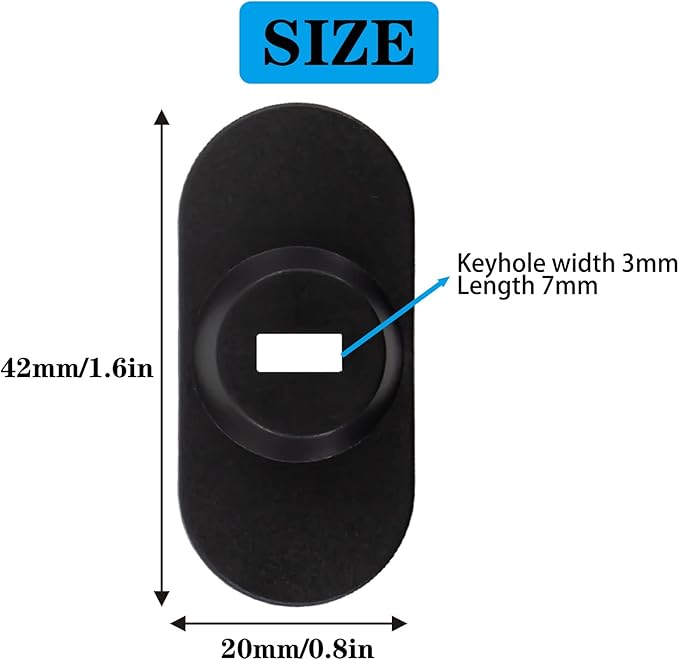 Zolunu 5Pack Anti Theft Self-Adhesive Security Plate with Slot for Cables to Lock Down Laptops, Mac Book, Tablets, iPad, or Other Computer (Black)