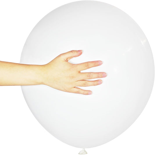 White Balloons | 18 Inch Large Latex Helium Balloons for Weddings, Birthdays & Baby Showers