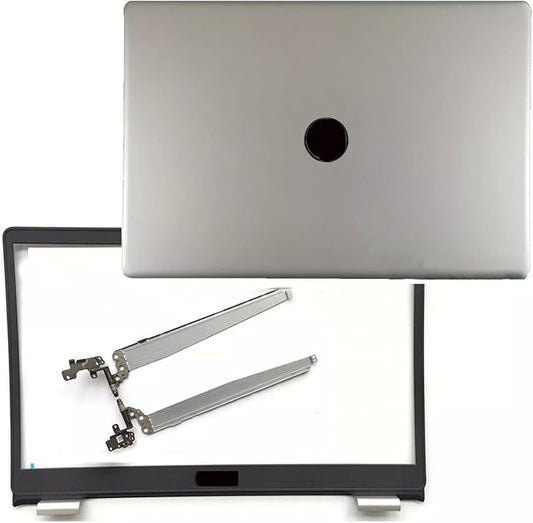 Wzqrps New Replacement Laptop LCD Cover Back Rear Top Lid Hinges Front Bezel for Dell Inspiron 15 5000 5593 032TJM 32TJM YCYPN 0YCYPN AP2RI000200 Silver