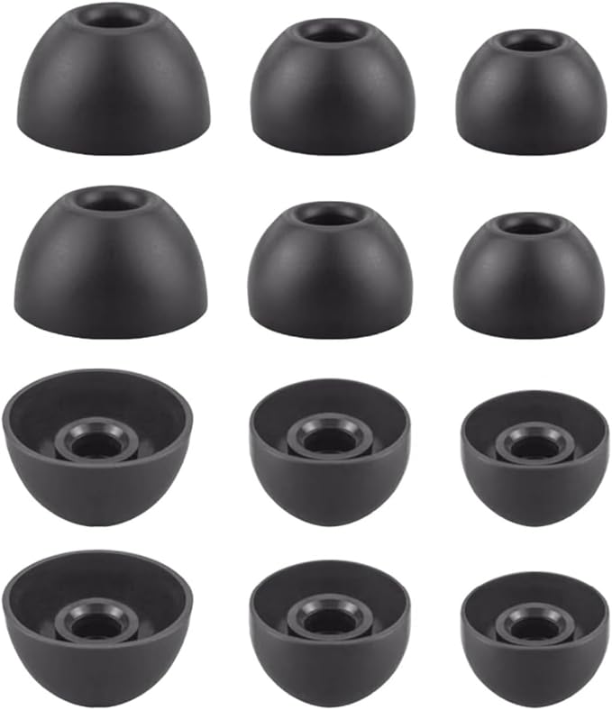 Aginkgo Replacement Ear Tips for Beats Fit Pro, Beats Studio Buds+, Beats Studio Buds, Beats Solo Buds Silicone Earbuds Washable Noise Isolation, Fit in The Charging Case, 6 Pairs S/M/L (Black)