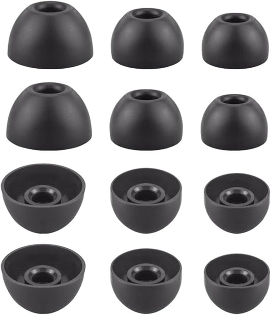 Aginkgo Replacement Ear Tips for Beats Fit Pro, Beats Studio Buds+, Beats Studio Buds, Beats Solo Buds Silicone Earbuds Washable Noise Isolation, Fit in The Charging Case, 6 Pairs S/M/L (Black)