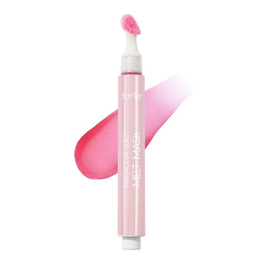 tarte maracuja juicy melt mask – Lip Mask, Balm & Lipgloss with Shea Butter, Hydrating Overnight Treat for Soft Nourished Lips, Vegan & Cruelty-Free, full size, drizzle (pink)