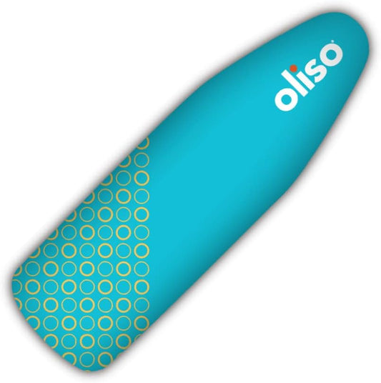 Oliso Ironing Board Cover - 100% Cotton with Professional Felt Pad | Fits 54" x 15" Boards - Turquoise