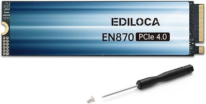 Ediloca 2TB SSD NVMe M.2 2280 PCIe Gen4 x4 Internal Solid State Drive - Up to 7400MB/s, 2TB SSD PS5 Dynamic SLC Cache, PS5 Compatible for Gaming PC Laptop(EN870)