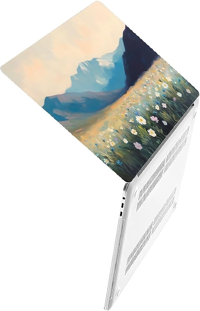 COTAIL Compatible with MacBook Air 13.3 13.6 Inch Case 2022 2021 2020 2019 Plastic Hard Shell Case Cover,13.3 Pro(A1706/A1708/A1989/A2159/A2289/A2338), Wildflowers and Mountains