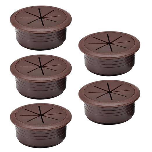 EASYEAH 5 Pcs Desk Grommet 2" / 50 mm, Desk Hole Cover for Cables Coffee, Cable Grommet ABS Plastic, Desk Hole Grommet for Home & Office Pc, Detachable Cable Cord Organizer