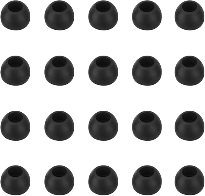 WKYMY Silicone Medium Replacement Ear Tips - Eartips for In-Ear Headphones - Rubber Tips Earbud Covers - 10 Pairs (Black)