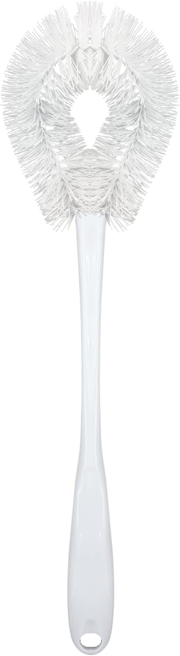 LOLA Toilet Bowl Brush w/Curved Head, Coated Wire, Durable Poly Bristles, Reaches Under Toilet Bowl Rim, 1 Pack