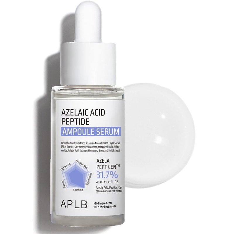 Azelaic Acid Peptide Ampoule Serum - 31.7% Concentration | Korean Skincare for Acne & Sensitive Skin, 1.35 FL.OZ