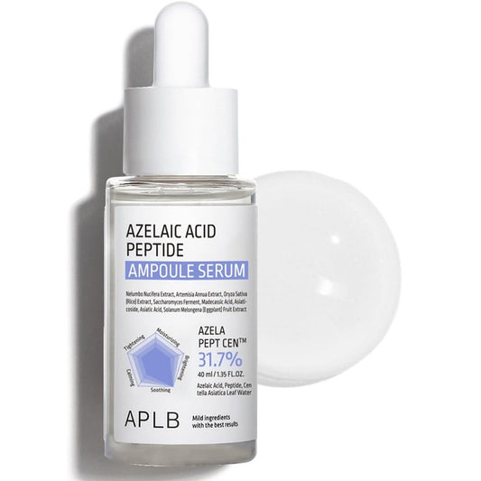 Azelaic Acid Peptide Ampoule Serum - 31.7% Concentration | Korean Skincare for Acne & Sensitive Skin, 1.35 FL.OZ