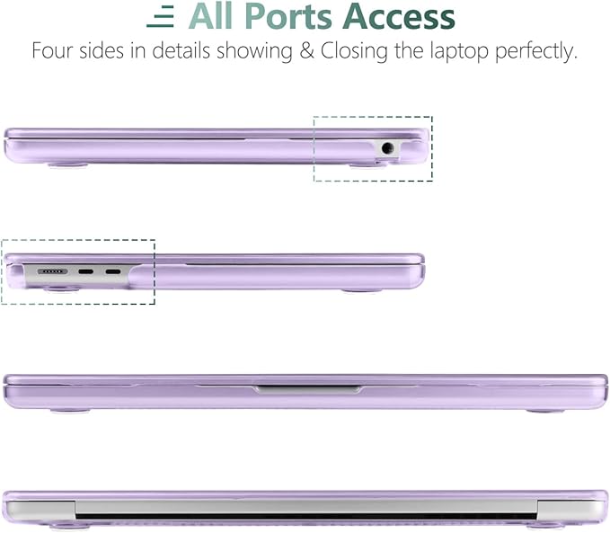 TWOLSKOO for MacBook Air 15 inch Case 2026 2025 2024 2023 Release M5 A3448 M4 A3241 M3 A3114 M2 A2941, Plastic Hard Shell & Screen Protector & Keyboard Cover & Trackpad Film, Purple Mandala