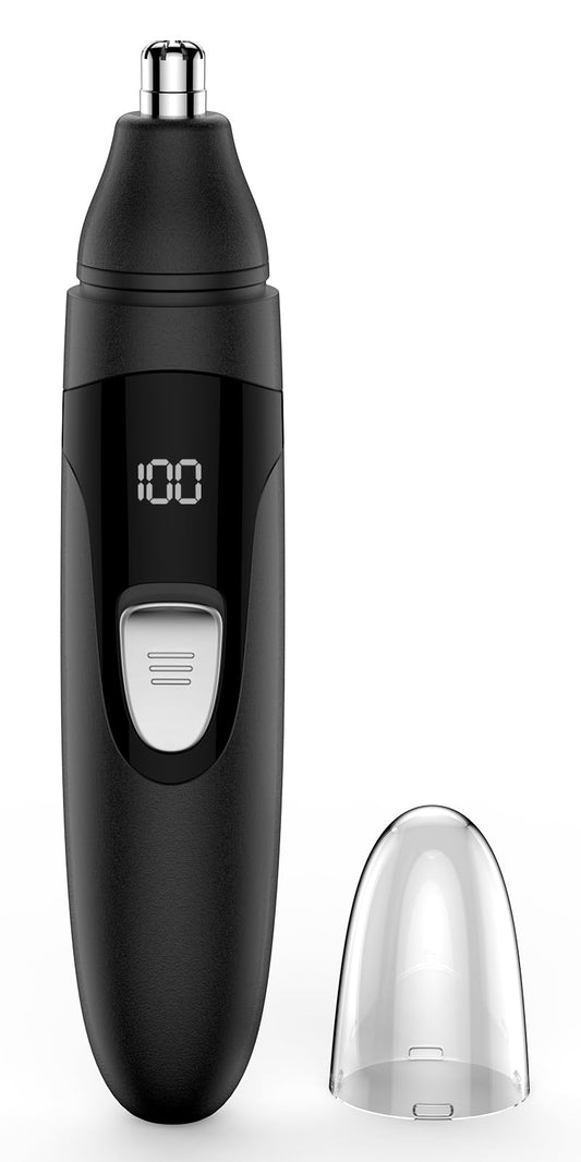 SHOBES Nose Hair Trimmer Painless Rechargeable Ear and Eyebrow Trimmer Professional with Edge Blades (Black)