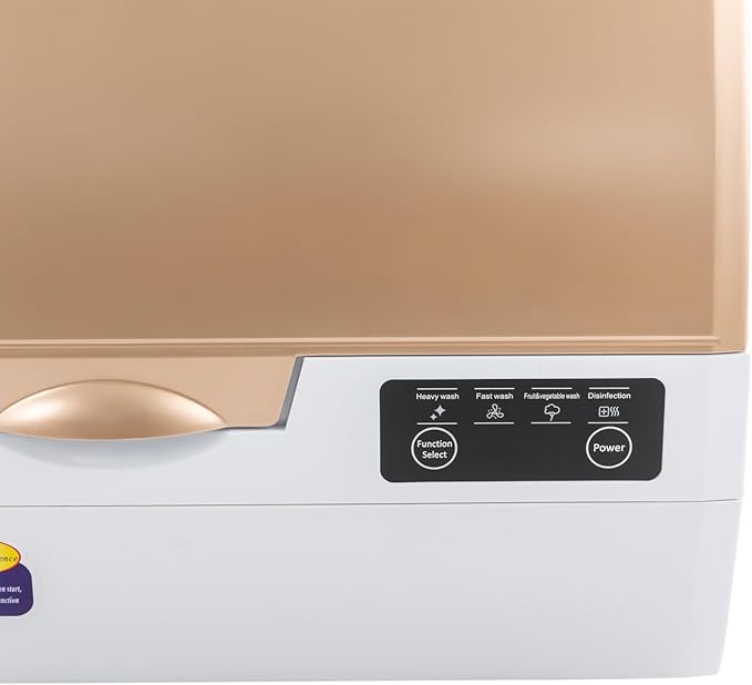 900W Countertop Dishwasher with 3 Washing Modes, 167℉ High-Temp, No Installation Needed, Portable Dishwasher with 3L Water Tank,Compact Mini Dish Washing Machine for Home (Type B - Gold)