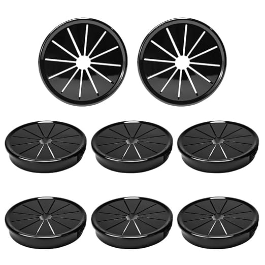 EASYEAH 8PCS Cable Grommets, 2-3/8"(60mm) Desk Hole Cover Petal Shaped Buckle Type Nylon Snap Bushing Grommet, Wire Hole Cover Insert for Cables and Cords Management and Protection of Cabinet, Black