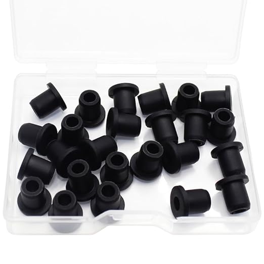 BOPOREAE 25 Pcs 1/4" Drill Hole, 3/16" ID Silicone Rubber Grommets for Wiring, Automotive Firewall Hole Plug, Small Top Hat Grommet for Vinyl Tubing in Hydroponic Irrigation System Metal Wall Drywall