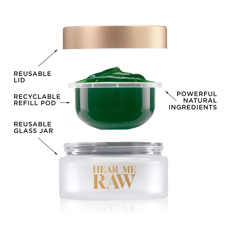 HEAR ME RAW The Brightener with CHLOROPHYLL+ | 10 Minute Plant-Based Rinse-Off Facial Mask for Firmer, Brighter, and Younger-looking Skin | Reduces Fine Lines and Wrinkles | (2.5 Oz)