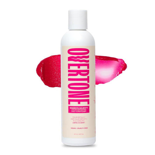 Overtone Daily Color Depositing Conditioner for Hair, Magenta Majesty:Temporary Pigment with Shea, Coconut & Avocado Oils, Hydrating, Vegan & Cruelty-Free, All Hair Types, 8oz.