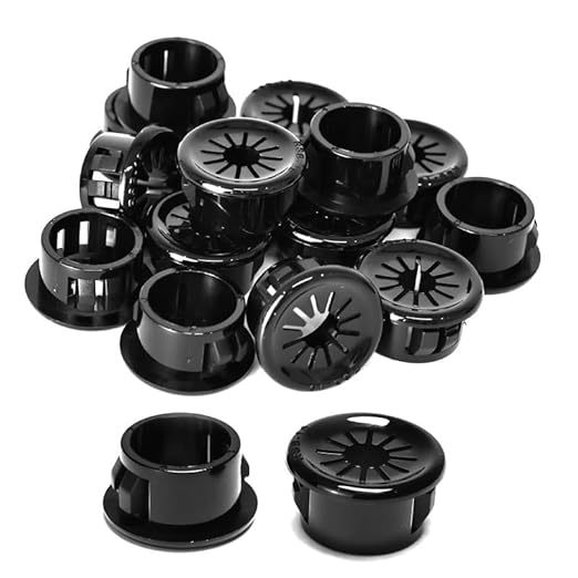 EASYEAH 60PCS Cable Grommets, 5/8"(16mm) Desk Hole Cover Petal Shaped Buckle Type Nylon Snap Bushing Grommet, Wire Hole Cover Insert for Cables and Cords Management and Protection of Cabinet, Black