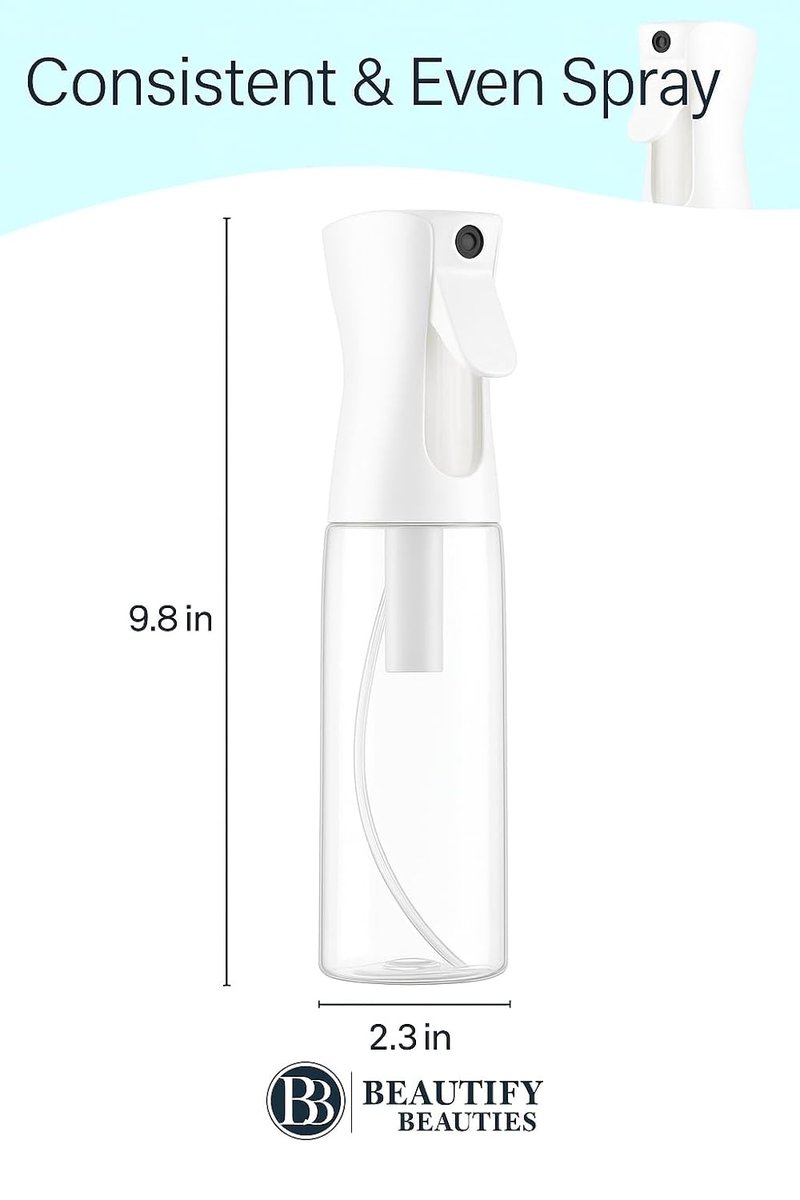 BeautifyBeauties Continuous Mister Spray Bottle for Hair & Plants - 10.1 Ounce