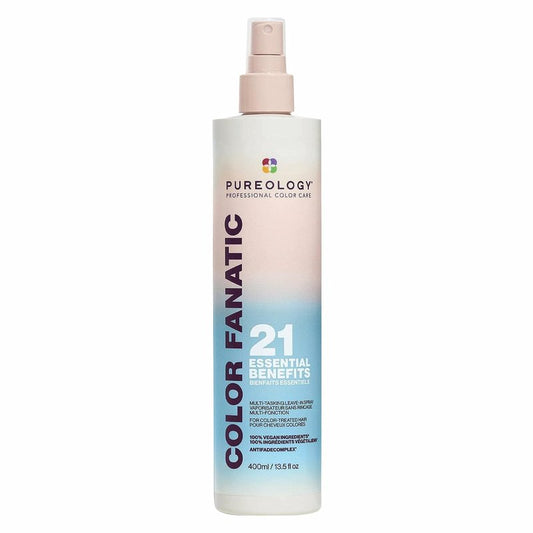 Pureology Color Fanatic Multi-Tasking Leave-In Spray, 21 Benefits for All Hair Types, Heat Protection, Detangling & Frizz Control, Infused with Coconut & Camellia Oils, Color Safe, Vegan, 13.5 Fl Oz