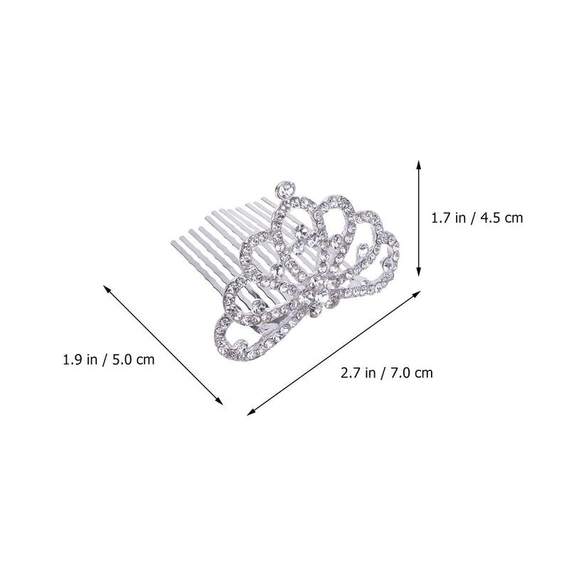12Pcs Rhinestone Mini Crown Hair Combs | Princess Tiaras for Girls, Wedding & Birthday Party Accessories