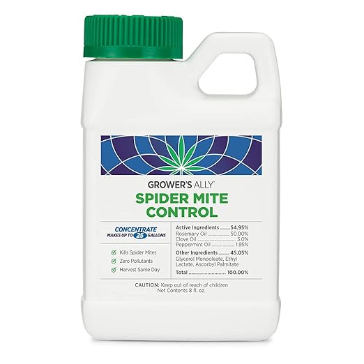 Grower's Ally Spider Mite Control Concentrate - Natural Insecticide & Spider Mites Killer for Plants Indoor & Outdoor - OMRI Listed Garden Pest Control - Bee, Pet & Kid Safe - 8 Oz, Makes 25 Gallons