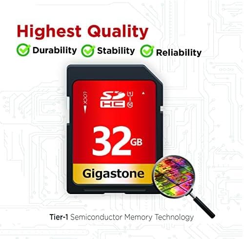 GIGASTONE 32GB SD Card 100-Pack UHS-I U1 Class 10 SDHC Memory Card High-Speed Full HD Video Compatible with Digital Camera, SPYPOINT TACTACAM Trail Camera, with 100 Mini Cases