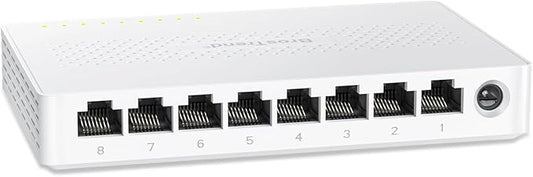 BrosTrend 2.5Gb Switch, 8 Port Network Switch 2.5 Gigabit, Unmanaged Ethernet Switch for Game Console, NAS, PC, Computer Networking Switch Plug & Play Fanless, Desktop Wall Mount, Lifetime Protection