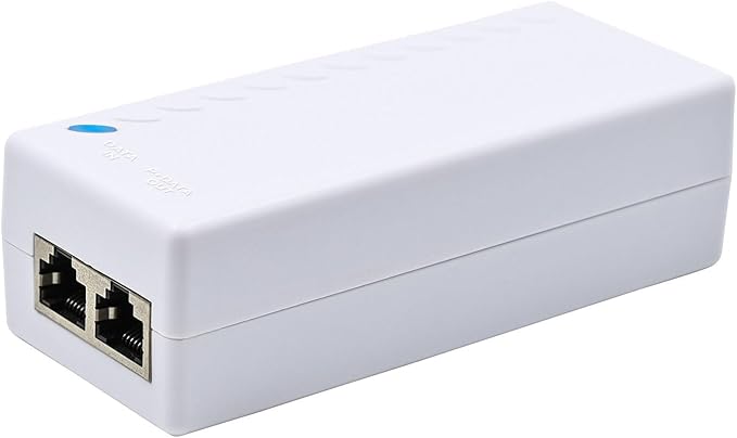 Gigabit PoE+ Injector Adapter – Converts Non-PoE to PoE+ (802.3af/at), Delivers 15.4W / 30W Ethernet Power, Plug & Play, Up to 328ft (100m) Range, White – Ideal for IP Cameras, VoIP Phones & More