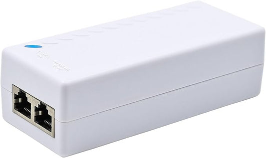 Gigabit PoE+ Injector Adapter – Converts Non-PoE to PoE+ (802.3af/at), Delivers 15.4W / 30W Ethernet Power, Plug & Play, Up to 328ft (100m) Range, White – Ideal for IP Cameras, VoIP Phones & More