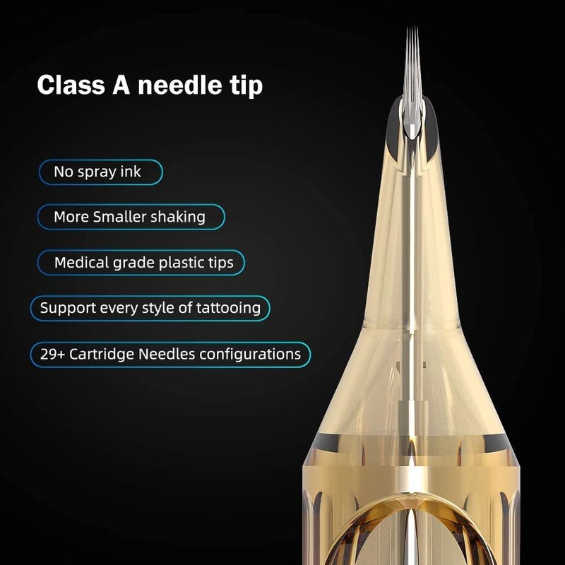 Ambition Premium 50Pcs #10 Bugpin 5RL Tattoo Cartridges Needles Disposable Supply 5 Round Liner for Professionals and Beginners Tattoo Artists