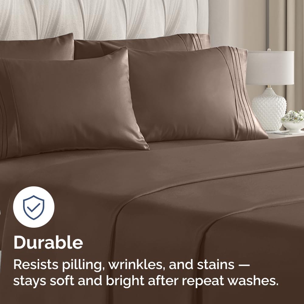 Ultra Soft Queen Pillow Cases by [Brand Name] - Hotel Quality, Wrinkle-Free & Easy-Care - 10 Pcs Set in Brown