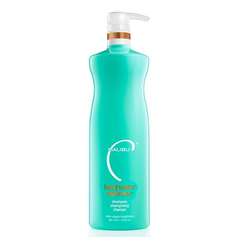 Malibu C Hard Water Wellness Shampoo - Hydrating, Sulfate-Free Hair Care for Hard Water - Removes Minerals and Buildup (33.8 oz)