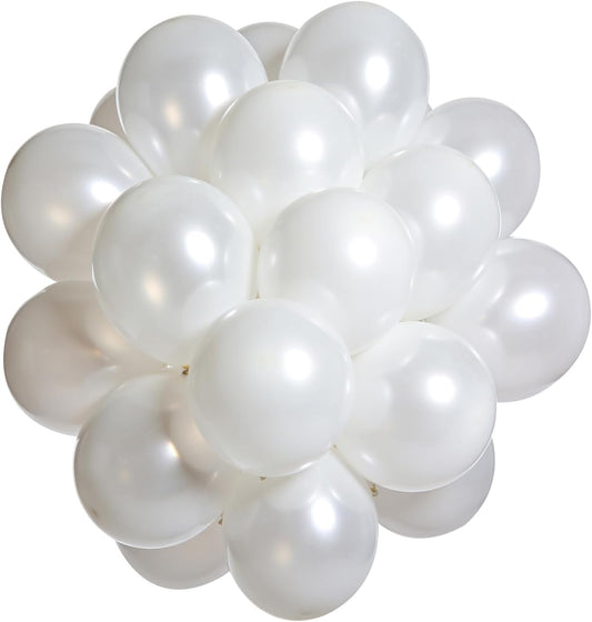 Pearl White Balloons | 12-Inch Matte Latex Balloons - 50PCS for Weddings, Birthdays & Parties