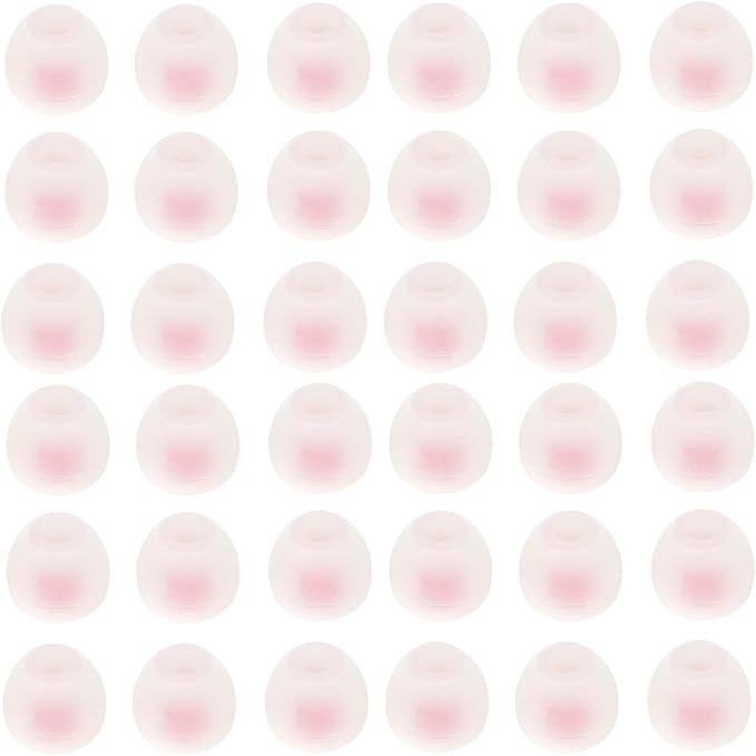 CYADCI 36 Pieces Small Earbud Tips Soft and Comfortable Ear Bud Replacement Pieces Silicone Fit Most in-Ear Headphones，Inner Hole 3.8mm -5.5mm，Small White and Red Replacement Eartips