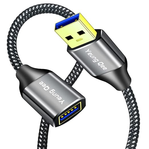 Yeung Qee USB 3.0 Extension Cable 3 ft,5Gbps High Speed USB 3.0 Type A Male to Female Extension Cord,USB Extension Lead Compatible with USB Flash Drive, Hard Drive, Card Reader,Scanner,Keyboard (3FT)