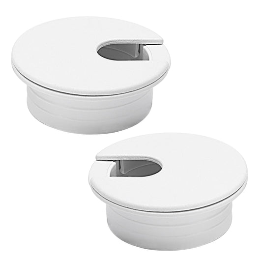 EASYEAH 2 Pcs Desk Grommet 1-3/8" / 35 mm, Desk Cord Hole Cover, Cable Grommet ABS Plastic, Desk Hole Grommet for Home & Office Pc, Detachable Cable Cord Organizer-White