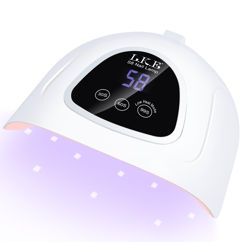 LKE UV Light for Gel Nails, Nail Dryer UV Nail Lamp 72W for Gel Polish Light with 3Timer and Sensor Professional for Solon and Nail DIY in Home Use (White)