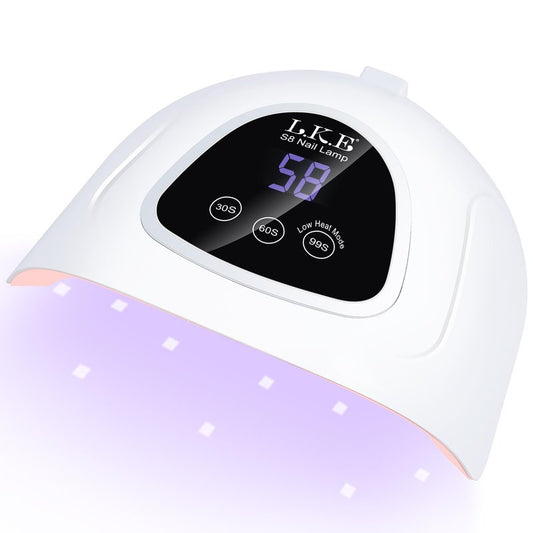 LKE UV Light for Gel Nails, Nail Dryer UV Nail Lamp 72W for Gel Polish Light with 3Timer and Sensor Professional for Solon and Nail DIY in Home Use (White)