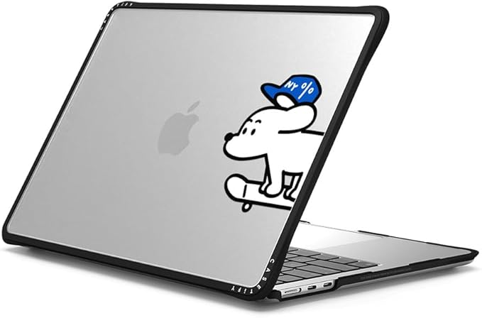 CASETiFY Impact MacBook Air 13.6" (M2-M5) Case [Cushioned Impact Corners/Scratch-Resistant/Anti-Slip Grip] - Skater John (Standard) - Clear Black