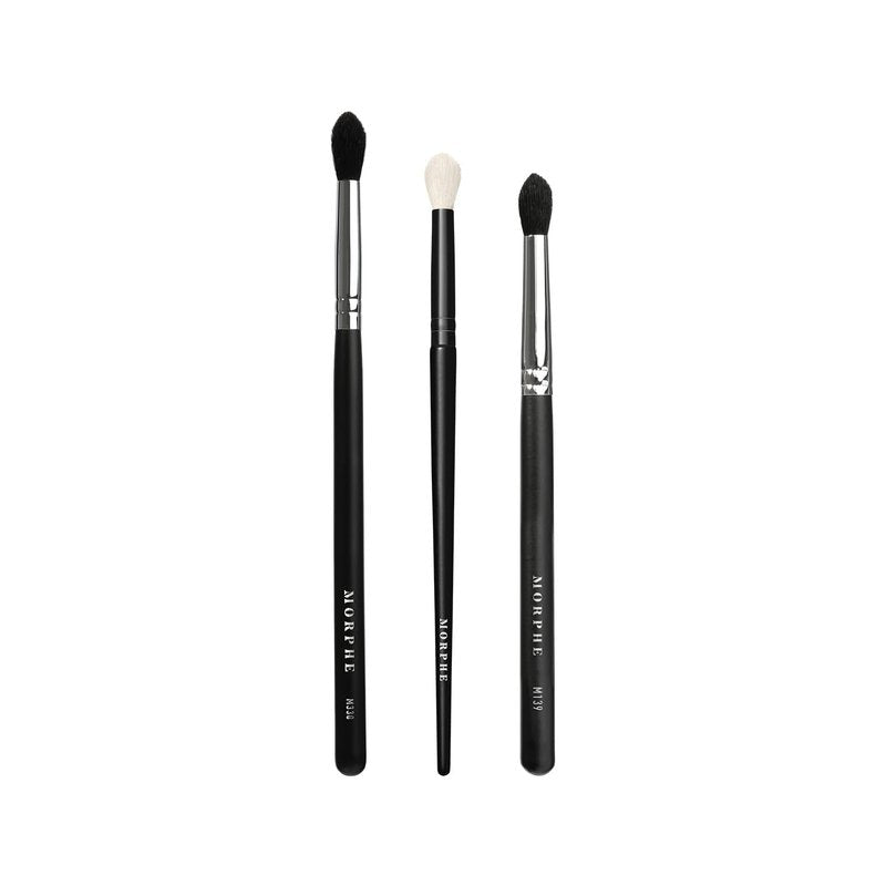 Morphe Crease Blending Eyeshadow Brush Trio - Eyeshadow Brush Set for Blending, Precision and Definition - Includes M330, M139 & M506 - For Cream or Powder Formulas (3 Count)