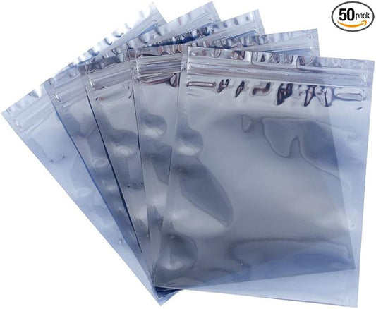 YiwerDer 50Pcs Antistatic Resealable Bag 15X20cm/5.9X7.9inch, Premium Anti Static Bag for SSD HDD and Other Electronic Devices