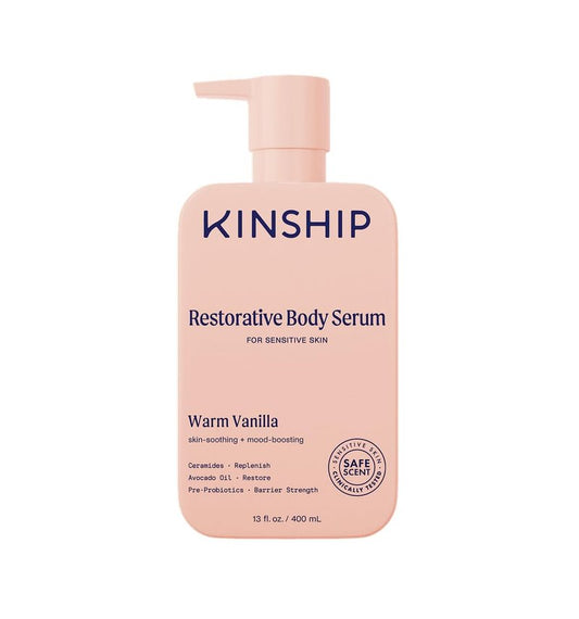Kinship Restoring Body Serum for Dry Skin | Lightweight Hydrating Body Serum | Fragrance-Free, Vanilla, 13 oz