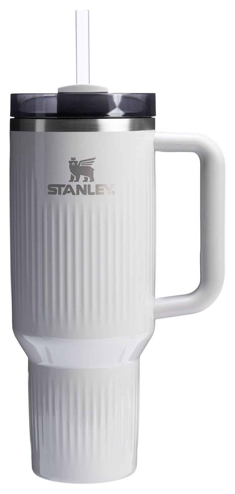 STANLEY Quencher H2.0 Tumbler with Handle and Straw 40 oz | Flowstate 3-Position Lid | Cup Holder Compatible for Travel | Insulated Stainless Steel Cup | BPA-Free | Fluted Ash Gloss