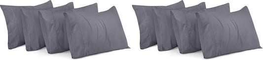 Utopia Bedding Standard Pillow Cases - 8 Pack Soft Brushed Microfiber | Fade Resistant 20 x 26 Inches (Grey)