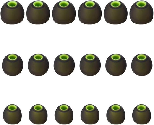 Earbud Tips High Quality Soft Silicone Earbuds Replacement Tips Fit for in-Ear Headphones(inner hole from 3.8mm - 4.2mm earphones)9 Pairs S/M/L,Black/Green